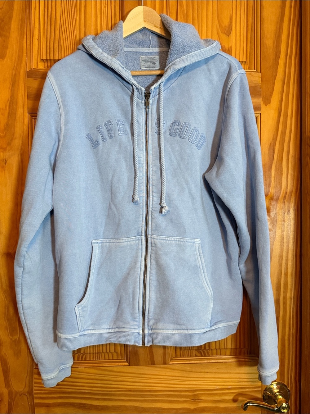 Life Is Good Light Blue Full-Zip Hoodie Jacket